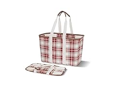 CleverMade Collapsible LUXE Tote 30L - Tartan Tidings