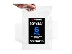 10" x 14" Medium Reclosable Plastic Zip Bags, 50 Count