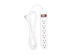 Belkin 6-Outlet Power Strip with five-foot cord, White