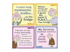 Tree-Free Greetings Hilarious Aunty Acid Magnet 4 Piece Set, Romantic Walks Magnets (FM31169)