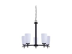 5 Light Chandelier Black 22"Wx21"H