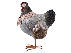 10" Resin Hen with Basket of Eggs