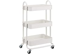 Amazon Basics 3-Tier Rolling Cart, White