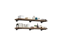 TEN49 Real Wood Rustic Floating Shelves Wall Set of 2