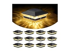 Brightever 4x4 3.5x3.5 Solar Post Cap Lights 12-Pack Black