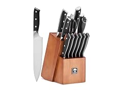 14-Piece Kitchen Knife Set w/ Oak Block
