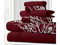 Spirit Linen Cotton 100% Cotton Foliage 6-Piece Bath Towel Set