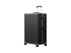 AnyZip Luggage PC+ABS Aluminum Frame Zipperless Checked Luggage Hard Shell Suitcase with TSA Lock Double Spinner Wheels 28 Inch Black (Open Box)