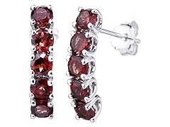 2.40 CT Garnet Earrings Sterling Silver