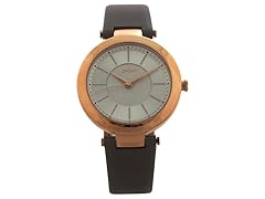 DKNY Stanhope Leather Strap Watch