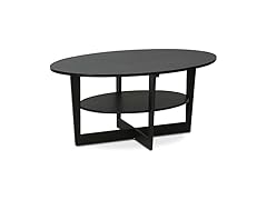 Furinno Oval Coffee Table, Walnut