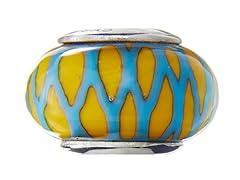 Yellow & Green Basketweave Glass Bead