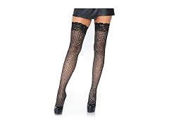 Leg Avenue Women (OS) Stay Up Lace Lurex Cable Top