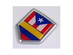 Car Chrome Decals Puerto Rico Colombia Flag Car Chrome 