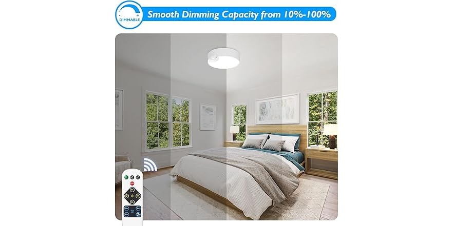 2Pk Motion Sensor LED Ceiling Lights Battery Operated