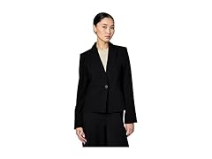 Halston Womens One Button Short Blazer