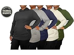 5Pk Women's Waffle-Knit Pullover Hoodie