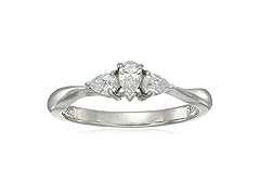 Amazon Essentials Ring 3 Stone Platinum