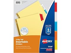 Avery Big Tab Insertable Dividers, 5-Tab