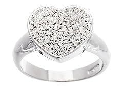 Swarovski Crystal Elements 18K White Gold  Heart Ring