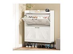 infurnic Shoe Storage Cabinet with 2 Flip Drawers