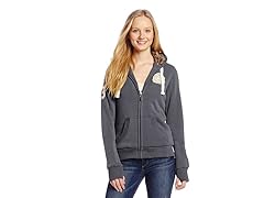 USPA Jrs Fleece Jacket Faux Fur, Heather