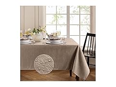 Elrene Stain Resistant Taupe Tablecloth
