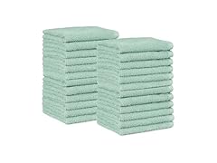 Amazon Basics Washcloths 24pk Seafoam