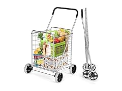 IRONMAX Folding Shopping Cart Silver