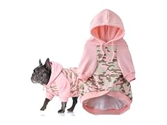 Pet Passion Rocky II Dog Hoodie, Pink Half Camo, XS