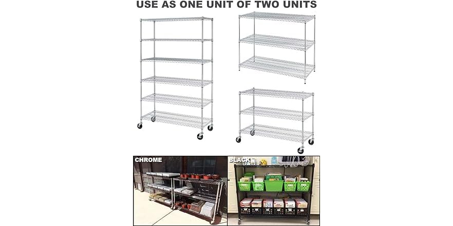G6000 Racks 6000 LBS 6 Tier Wire Shelving Rack