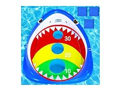 Inflatable Shark Cornhole Board for Pool