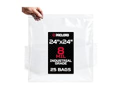 24" x 24" Heavy-Duty Extra Large Zip Plastic Bags, 25 Count