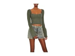 Forever 21  (S) Cropped Bell-Sleeve Sweater