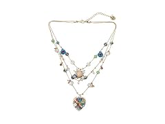 Betsey Johnson Woven Heart Layered Necklace