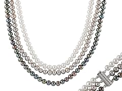 Splendid Pearls Multicolored Triple Row Necklace