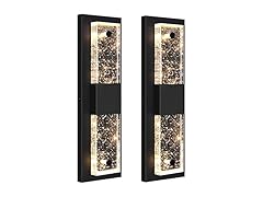 BesLowe 16" Outdoor Lights w/ Crystal Bubble Glass, 2 Pk