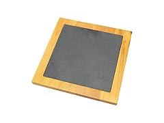 Creative Home Slate and Pine Wood Trivet, 7.5 Inch 