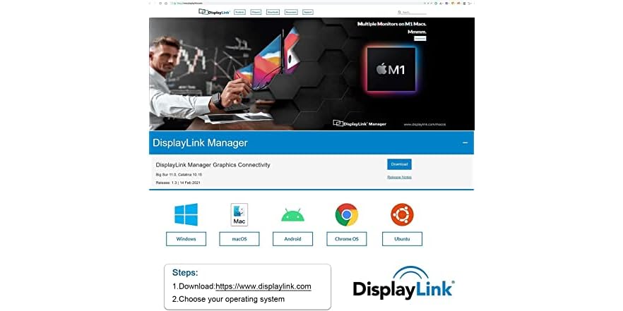 USB Docking Station GIQ USB C hub USB 3.0 to Dual HDMI VGA A (Open Box)