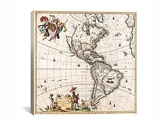 Visscher Map of Americas ca 1658 18x18