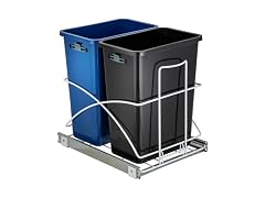 Home Zone Living 15 Gallon Pull Out Dual Kitchen Trash Can