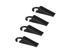  Door Stoppers 4Pk Rubber Wedge Black