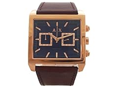 Armani Exchange Chronograph Leather Watch