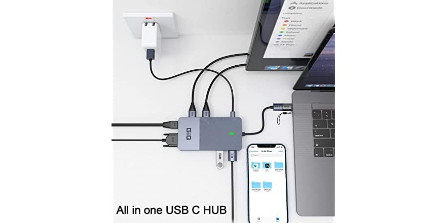 USB Docking Station GIQ USB C hub USB 3.0 to Dual HDMI VGA A (Open Box)