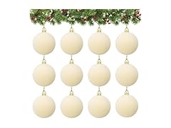 Rokkibom 12pcs cream velvet Christmas balls