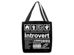 Introvert Label Large Tote Bag