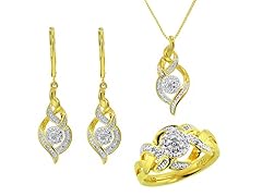 White Diamond 3pc Set, 0.1ct