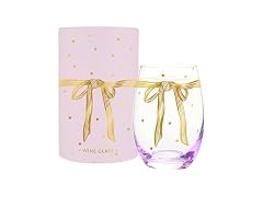 Stemless Christmas Wine Glass 