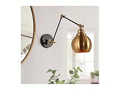 Black Gold Swing Arm Wall Sconce