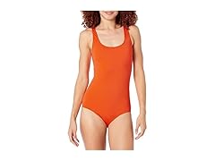 Womens OnePiece Coverage Swimsuit Orange (XS)